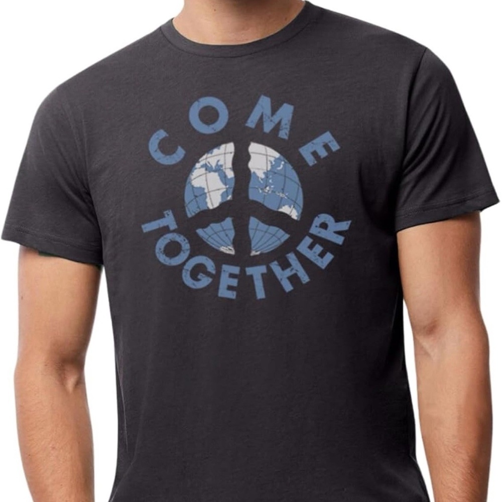 Worn Free John Lennon Come Together Unisex Large Peace Sign Tee Shirt T-Short L